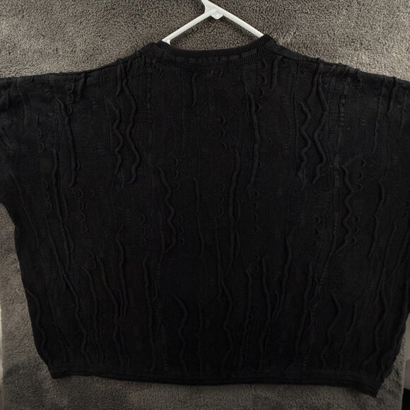 COOGI Australia 5XL Sweater Knit Intricate Black Cotton Pullover Crop Short - Picture 10 of 12